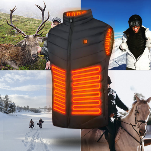 Väst med inbyggd värme - Frys aldrig mer!