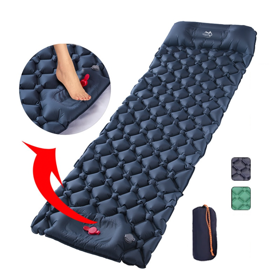 Campingmadrass - med inbyggd fotpump
